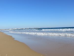 Meia Praia - kilometer langer Sandstrand mit Dünen - Blick auf Alvor